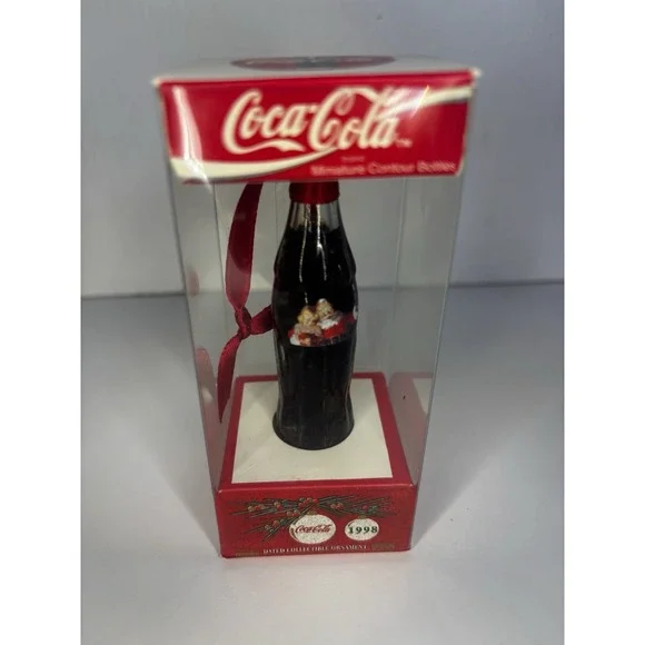 Vintage‎ European Style Coca Cola Bottle Glass Christmas Ornament - lot of 5 - Picture 8 of 12